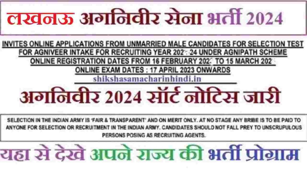 RO HQ Lucknow Agniveer Army Bharti। Onlain Apply Form Date। लखनऊ आर्मी भर्ती 2024